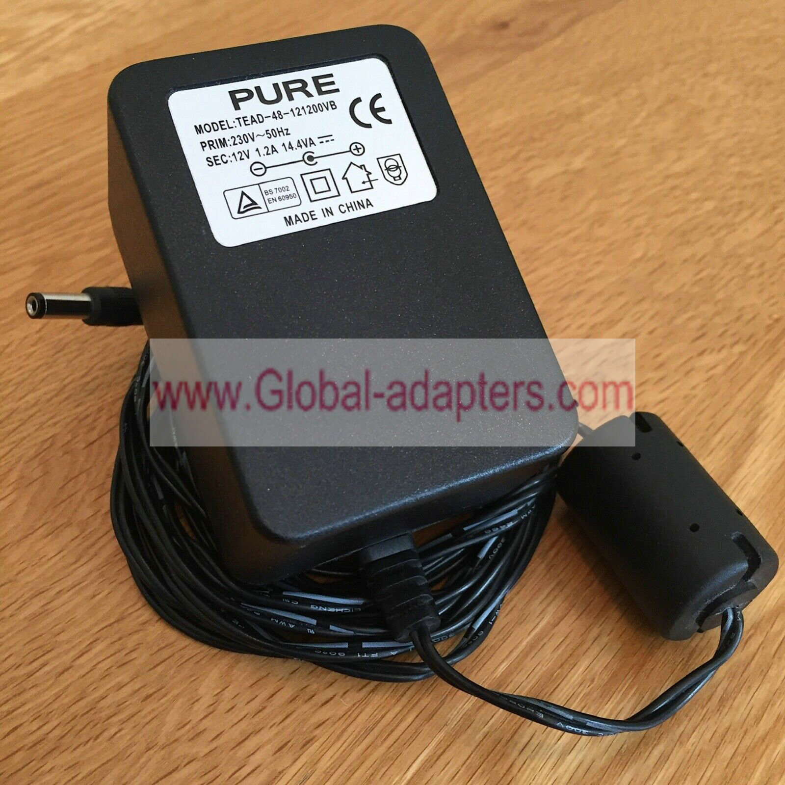 New PURE RADIO TEAD-48-121200VB 12V 1.2A AC Adaptor Power Supply Charger EU PLug - Click Image to Close